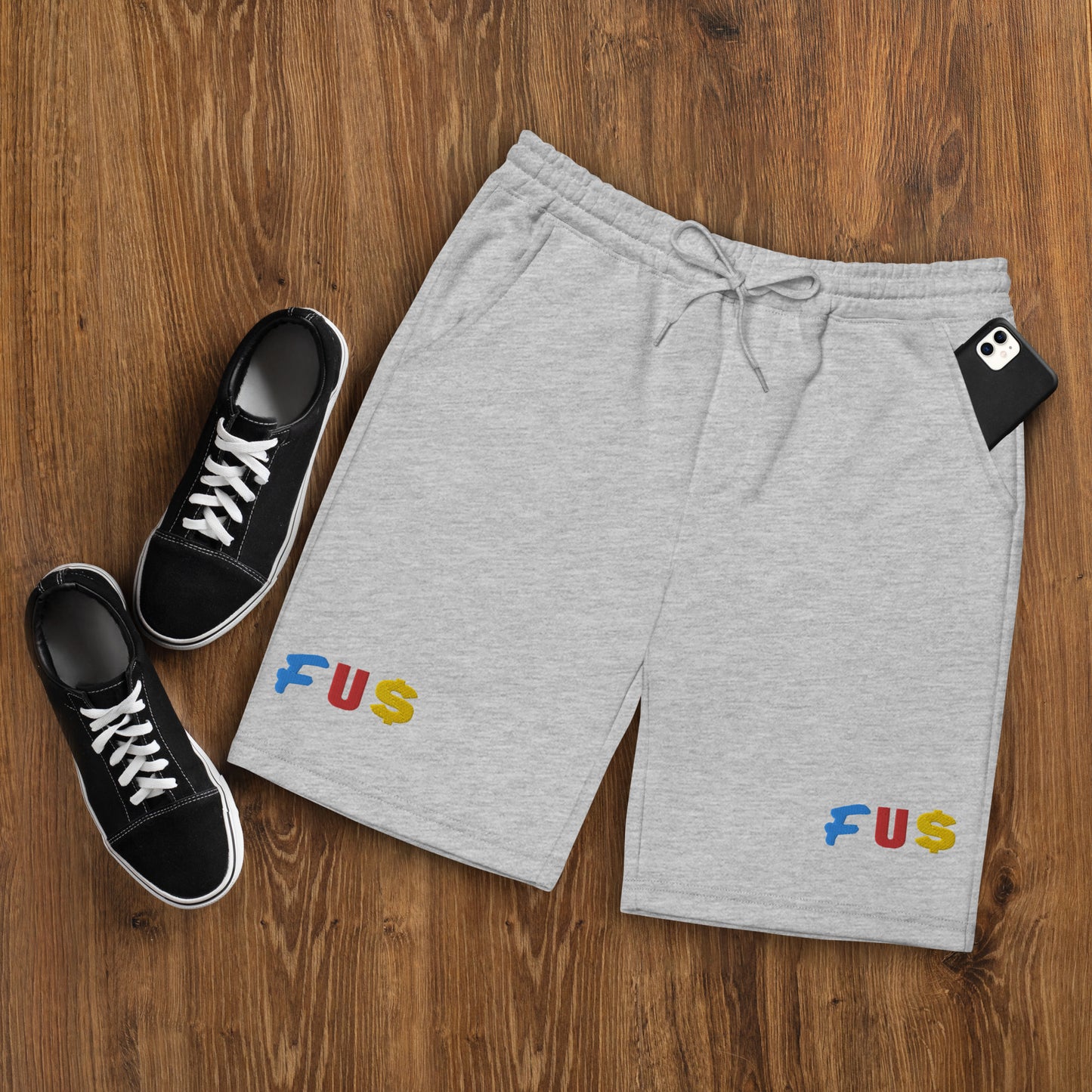 FU$ Men's Embroidered fleece shorts